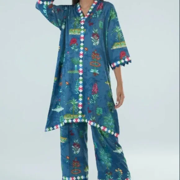 New Sana Safinaz 2-Piece Set – Elegant Blue Kurta & Pants - Picture 1 of 1